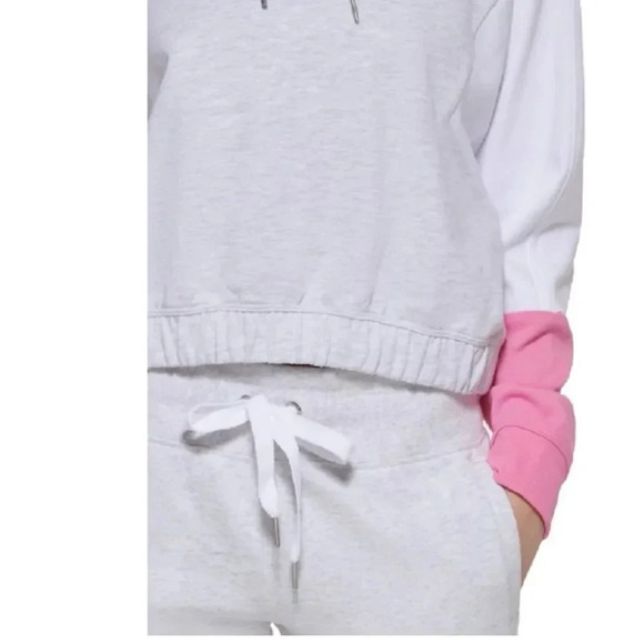 Calvin Klein Performance Women's Colorblocked Hoodie Optic Heather Candy NWT - Picture 3 of 3